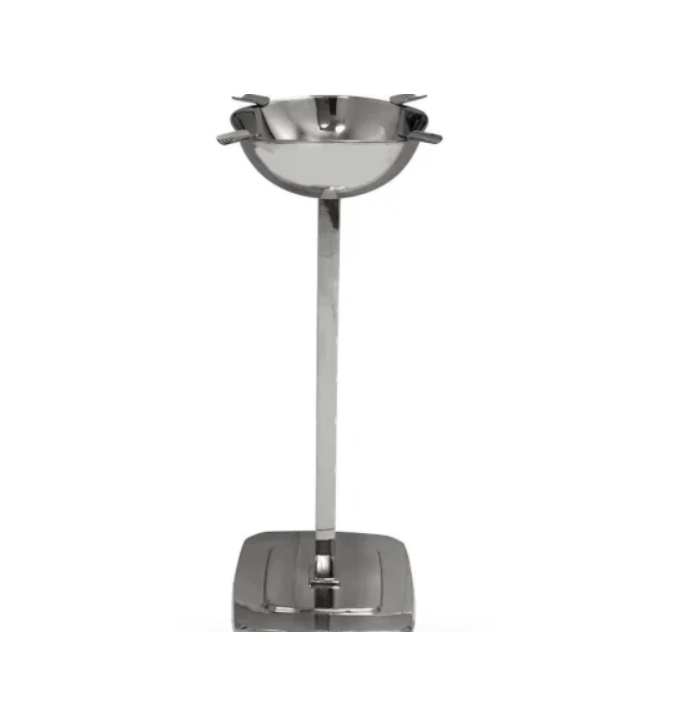 Smokin Ash Quadrangle Square Ashtray - Polished (Stainless Steel - Standing)